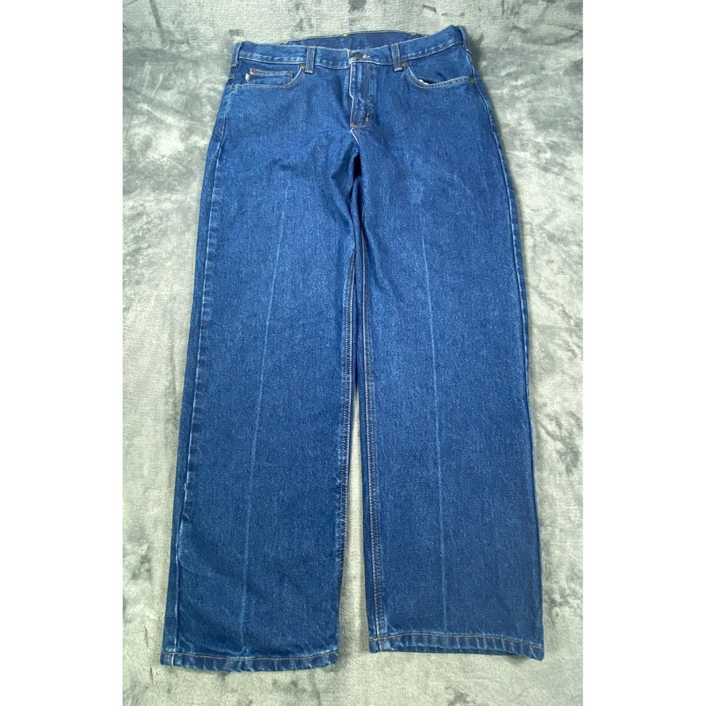 Carhartt Jeans Fits 36x29 Blue Medium Wash Relaxed Fit Straight Leg B160 DST